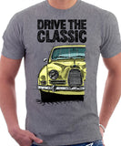 Drive The Classic Saab 96 1960 Model. T-shirt in Heather Grey Colour