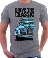 Drive The Classic Saab 96 1960 Model. T-shirt in Heather Grey Colour