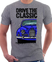 Drive The Classic Saab 96 1960 Model. T-shirt in Heather Grey Colour