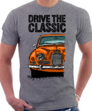 Drive The Classic Saab 96 1960 Model. T-shirt in Heather Grey Colour