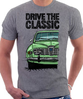 Drive The Classic Saab 96 1969 Model. T-shirt in Heather Grey Colour