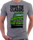 Drive The Classic Saab 96 1969 Model. T-shirt in Heather Grey Colour