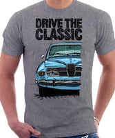 Drive The Classic Saab 96 1974 Model. T-shirt in Heather Grey Colour