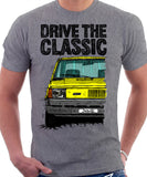 Drive The Classic Fiat Panda Early Model. T-shirt in Heather Grey Colour