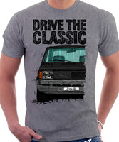 Drive The Classic Fiat Panda Early Model. T-shirt in Heather Grey Colour