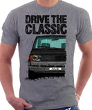 Drive The Classic Fiat Panda Early Model. T-shirt in Heather Grey Colour