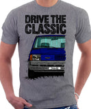 Drive The Classic Fiat Panda Early Model. T-shirt in Heather Grey Colour