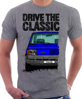 Drive The Classic Fiat Panda Early Model. T-shirt in Heather Grey Colour