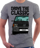 Drive The Classic Fiat Panda Late Model. T-shirt in Heather Grey Colour