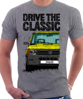 Drive The Classic Fiat Panda Latest Model. T-shirt in Heather Grey Colour