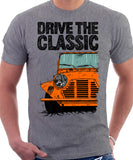 Drive The Classic Mini Moke Early Model. T-shirt in Heather Grey Colour