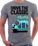 Drive The Classic Mini Moke Early Model. T-shirt in Heather Grey Colour