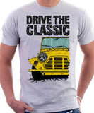 Drive The Classic Mini Moke Early Model. T-shirt in White Colour