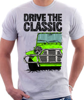 Drive The Classic Mini Moke Late Model. T-shirt in White Colour