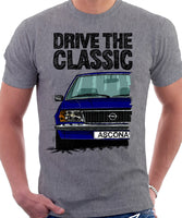 Drive The Classic Opel Ascona B Early Model. T-shirt in Heather Grey Colour