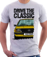 Drive The Classic Opel Ascona B Late Model. T-shirt in White Colour