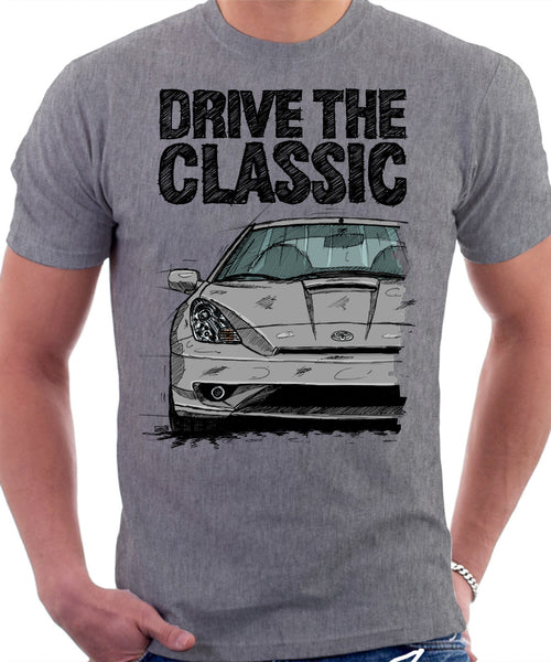 Drive The Classic Toyota Celica 7 Generation Facelift Model. T-shirt in Heather Grey Colour