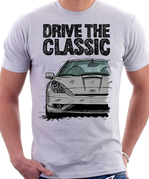 Drive The Classic Toyota Celica 7 Generation Facelift Model. T-shirt in White Colour