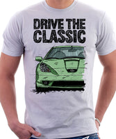 Drive The Classic Toyota Celica 7 Generation Prefacelift Model. T-shirt in White Colour