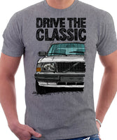 Drive The Classic Volvo 240 80s Model. T-shirt in Heather Grey Colour