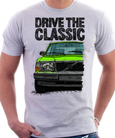 Drive The Classic Volvo 240 90s Model. T-shirt in White Colour