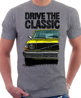 Drive The Classic Volvo 240 Early 70s Model. T-shirt in Heather Grey Colour