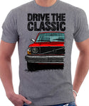 Drive The Classic Volvo 240 Early 70s Model. T-shirt in Heather Grey Colour