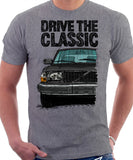 Drive The Classic Volvo 240 Early 80s Model. T-shirt in Heather Grey Colour