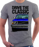 Drive The Classic Volvo 240 Late 70s Model. T-shirt in Heather Grey Colour