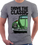 Drive The Classic VW Type 1 Beetle 60's Model . T-shirt in Heather Grey Colour