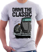 Drive The Classic VW Type 1 Beetle 60's Model . T-shirt in White Colour