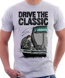 Drive The Classic VW Type 1 Beetle 60's Model . T-shirt in White Colour