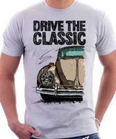 Drive The Classic VW Type 1 Beetle 60's Model . T-shirt in White Colour