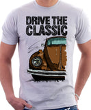 Drive The Classic VW Type 1 Beetle 70's Model . T-shirt in White Colour