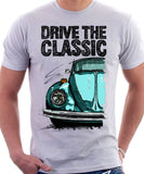 Drive The Classic VW Type 1 Beetle 70's Model . T-shirt in White Colour