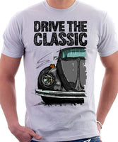 Drive The Classic VW Type 1 Beetle 70's Model . T-shirt in White Colour