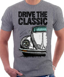 Drive The Classic VW Type 1 Beetle Latest Model . T-shirt in Heather Grey Colour