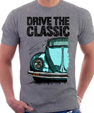 Drive The Classic VW Type 1 Beetle Latest Model . T-shirt in Heather Grey Colour