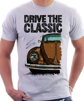 Drive The Classic VW Type 1 Beetle Latest Model . T-shirt in White Colour