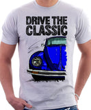 Drive The Classic VW Type 1 Beetle Latest Model . T-shirt in White Colour