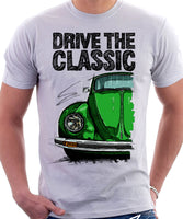 Drive The Classic VW Type 1 Beetle Latest Model . T-shirt in White Colour