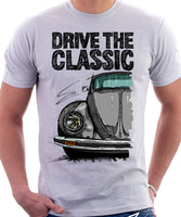 Drive The Classic VW Type 1 Beetle Latest Model . T-shirt in White Colour