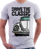 Drive The Classic VW Type 1 Beetle Latest Model . T-shirt in White Colour