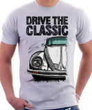 Drive The Classic VW Type 1 Beetle Latest Model . T-shirt in White Colour