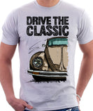 Drive The Classic VW Type 1 Beetle Latest Model . T-shirt in White Colour