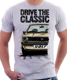 Drive The Classic VW Golf Mk1 Late Model. T-shirt in White Colour