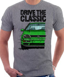 Drive The Classic VW Golf Mk3 Colour Bumper. T-shirt in Heather Grey Color.