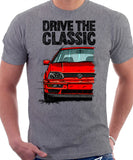 Drive The Classic VW Golf Mk3 Colour Bumper. T-shirt in Heather Grey Color.