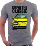 Drive The Classic VW Golf Mk3 Colour Bumper. T-shirt in Heather Grey Color.