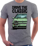 Drive The Classic VW Golf Mk3 Colour Grille. T-shirt in Heather Grey Color.